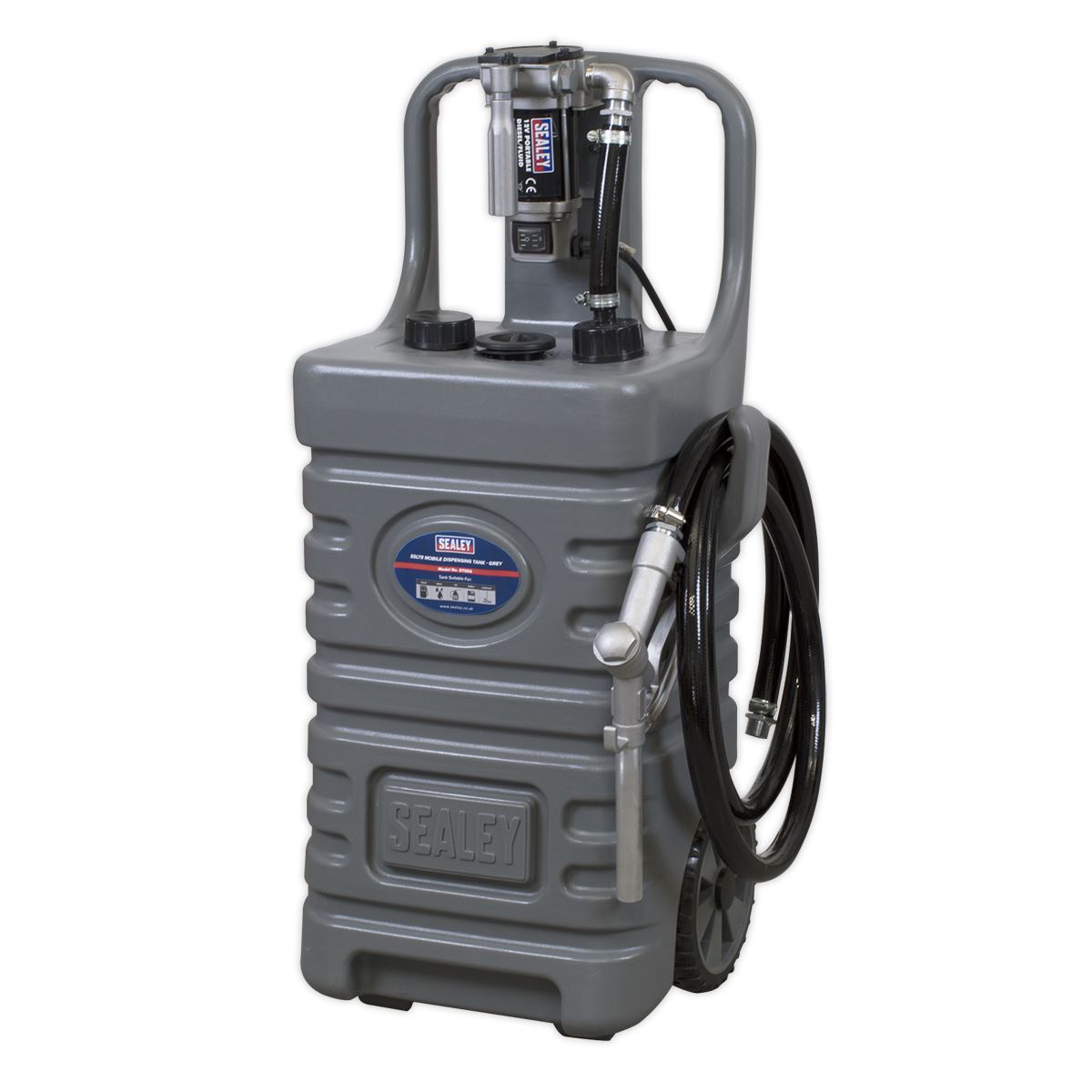 Sealey DT55GCOMBO1 Mobile Dispensing Tank 55L with Diesel Pump - Grey Sealey