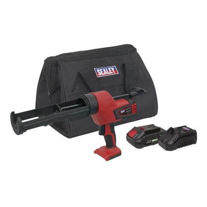 Sealey CP20VCGKIT1 Cordless 20V 2Ah SV20 Series Caulking Gun Kit 310ml Sealey
