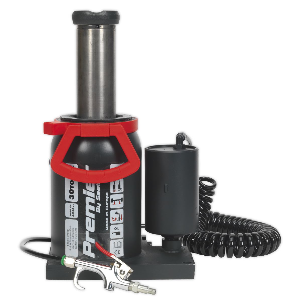 Sealey AM30 Premier Manual/Air Hydraulic Bottle Jack 30 Tonne Sealey