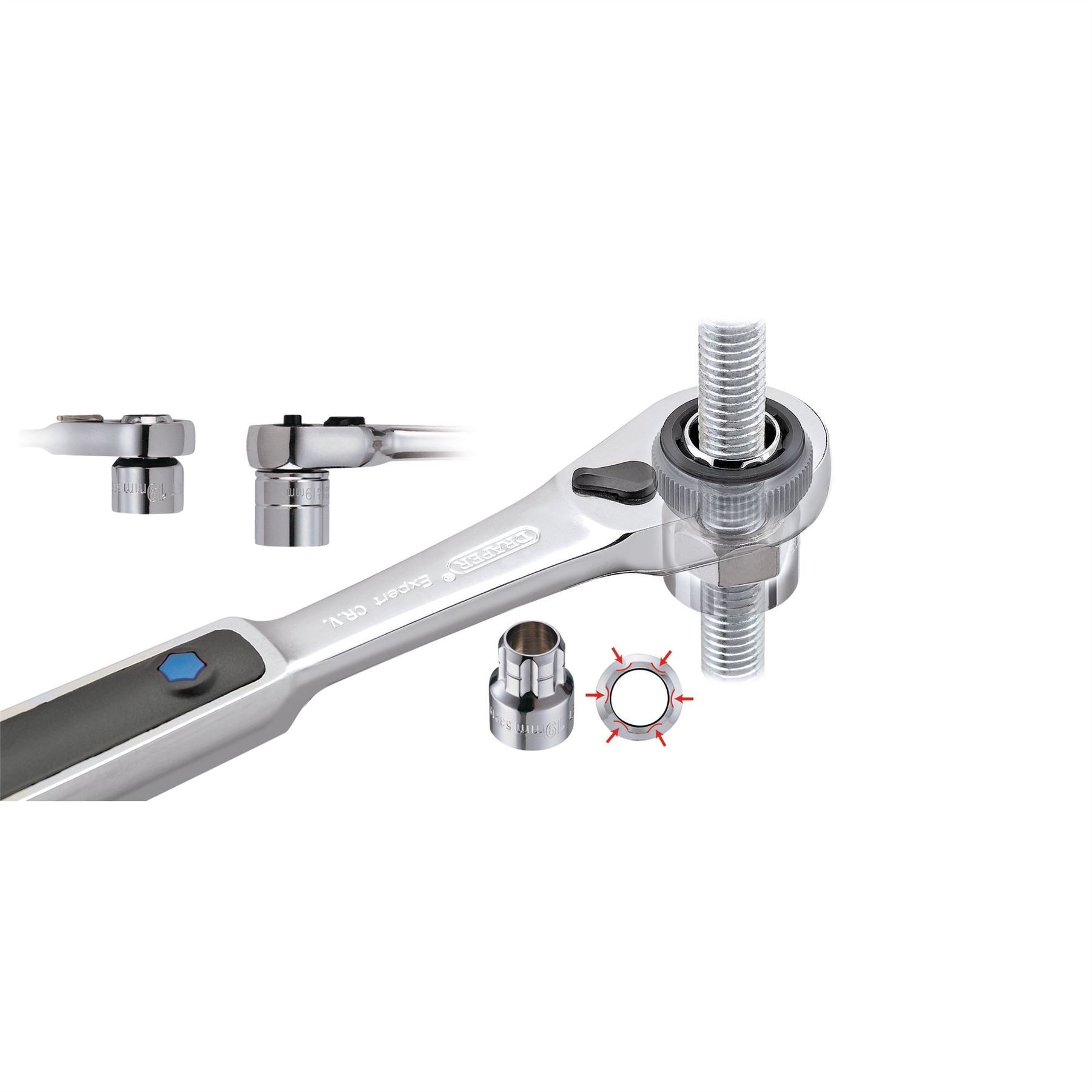 Draper 16482 Go Through' Metric Socket Set 19 piece Draper