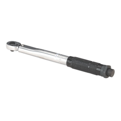 Sealey STW101 Torque Wrench Micrometer Style 1/4"Sq Drive 5-25Nm(44-221lb.in) - Calibrated Sealey