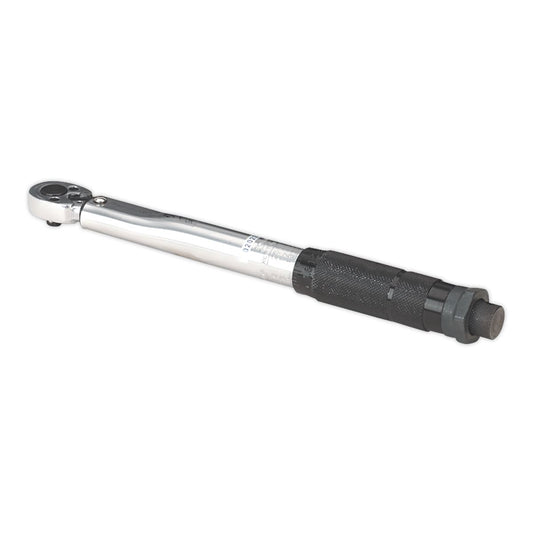 Sealey STW101 Torque Wrench Micrometer Style 1/4"Sq Drive 5-25Nm(44-221lb.in) - Calibrated Sealey