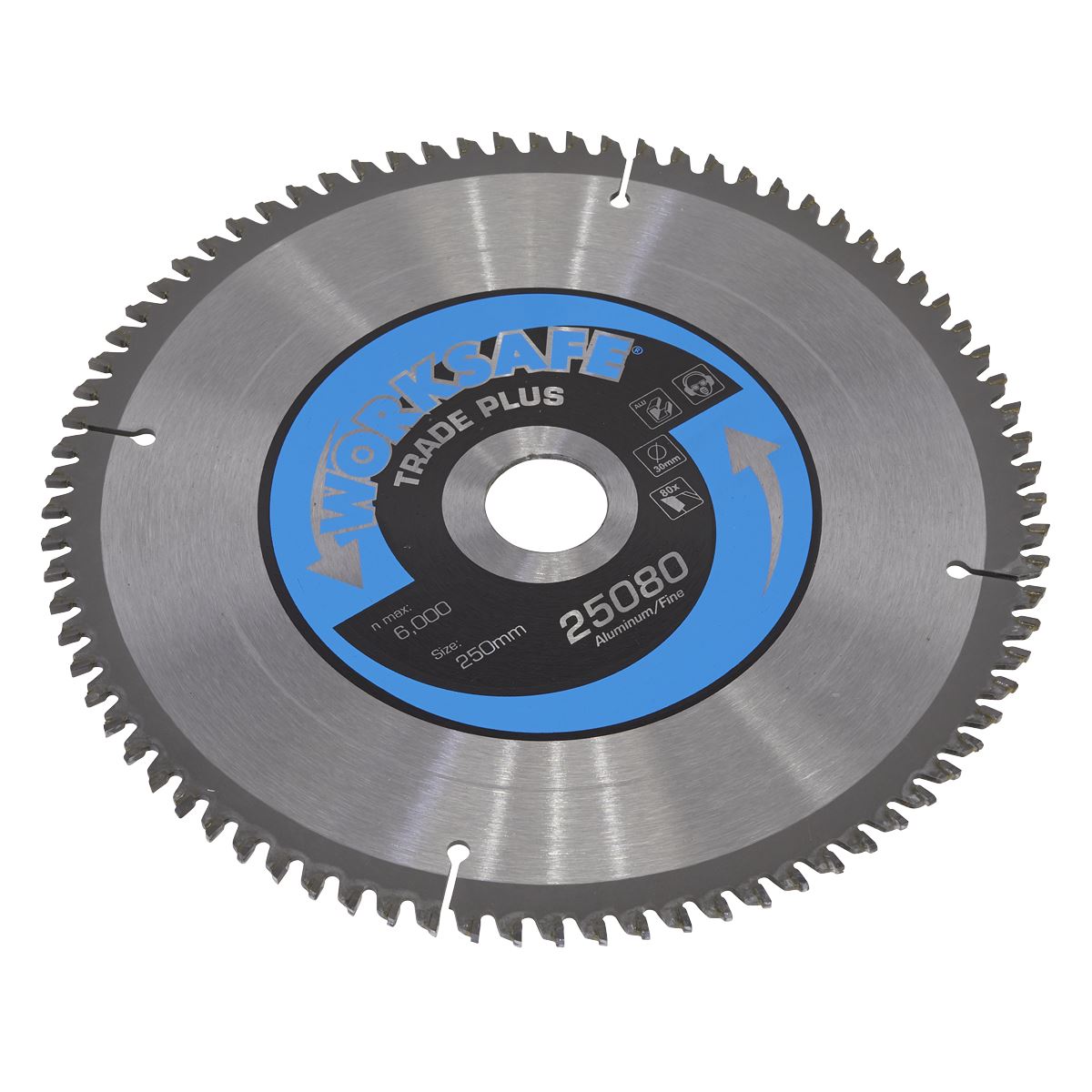 Sealey 25080/Ali Aluminium Cutting TCT Saw Blade Ø250 x 30mm - 80tpu Sealey