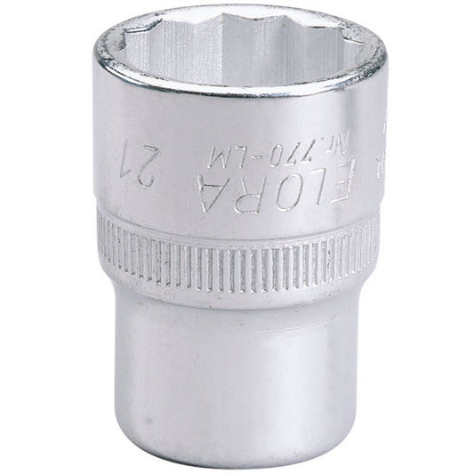 Elora 24666 Bi-Hexagon Socket 1/2" Sq. Dr. 21mm Elora