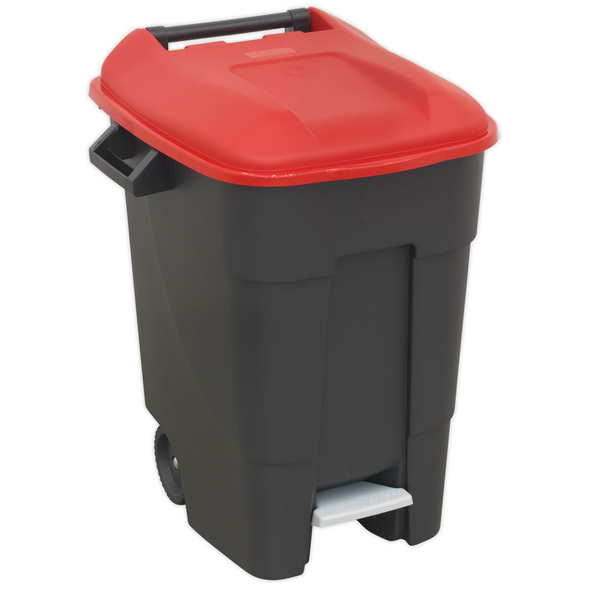 Sealey BM100PR Refuse/Wheelie Bin with Foot Pedal 100L - Red Sealey
