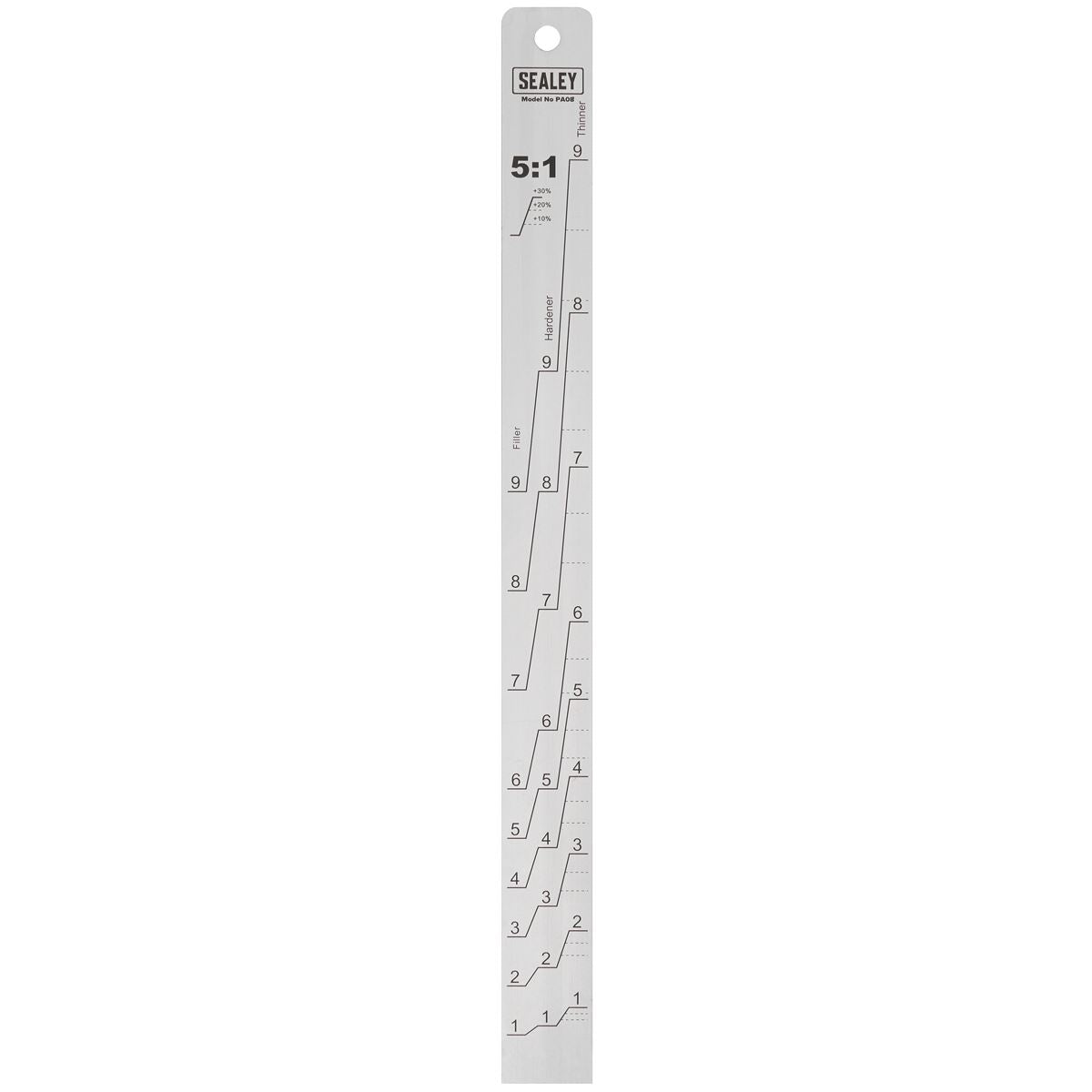 Sealey PA08 Aluminium Paint Measuring Stick 5:1/5:3 Sealey