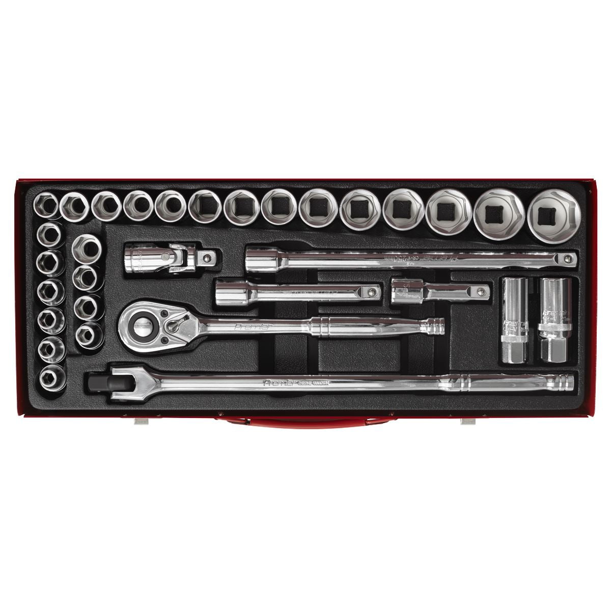Sealey AK693 Socket Set 32pc 1/2"Sq Drive 6pt WallDrive® - Metric/Imperial Sealey