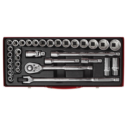 Sealey AK693 Socket Set 32pc 1/2"Sq Drive 6pt WallDrive® - Metric/Imperial Sealey