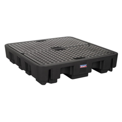 Sealey DRP18 4 Drum Polyethylene Barrel Bund Spill Pallet 1380 x 1290 x 280mm Sealey