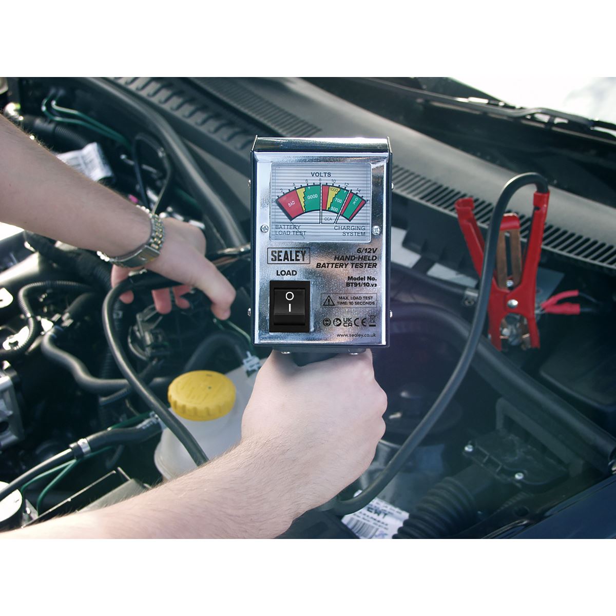 Sealey BT91/10 Battery Tester 6/12V Handheld Sealey