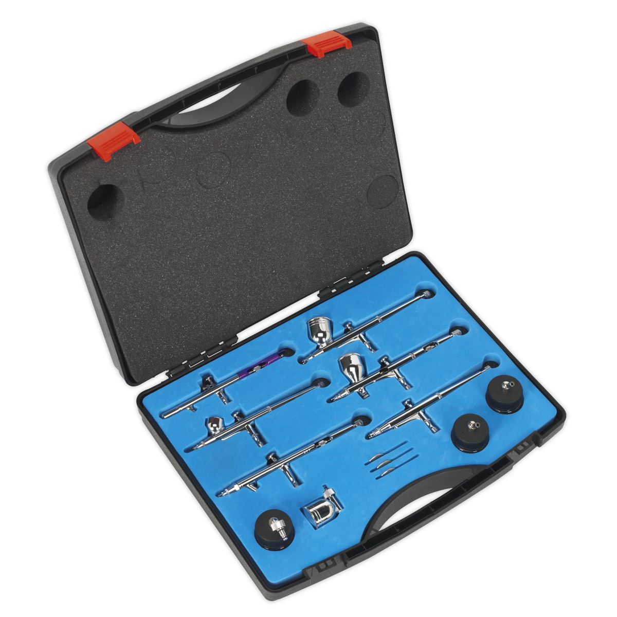 Sealey AB936 Mini Air Brush Kit 10pc Gravity/Suction Feed Sealey