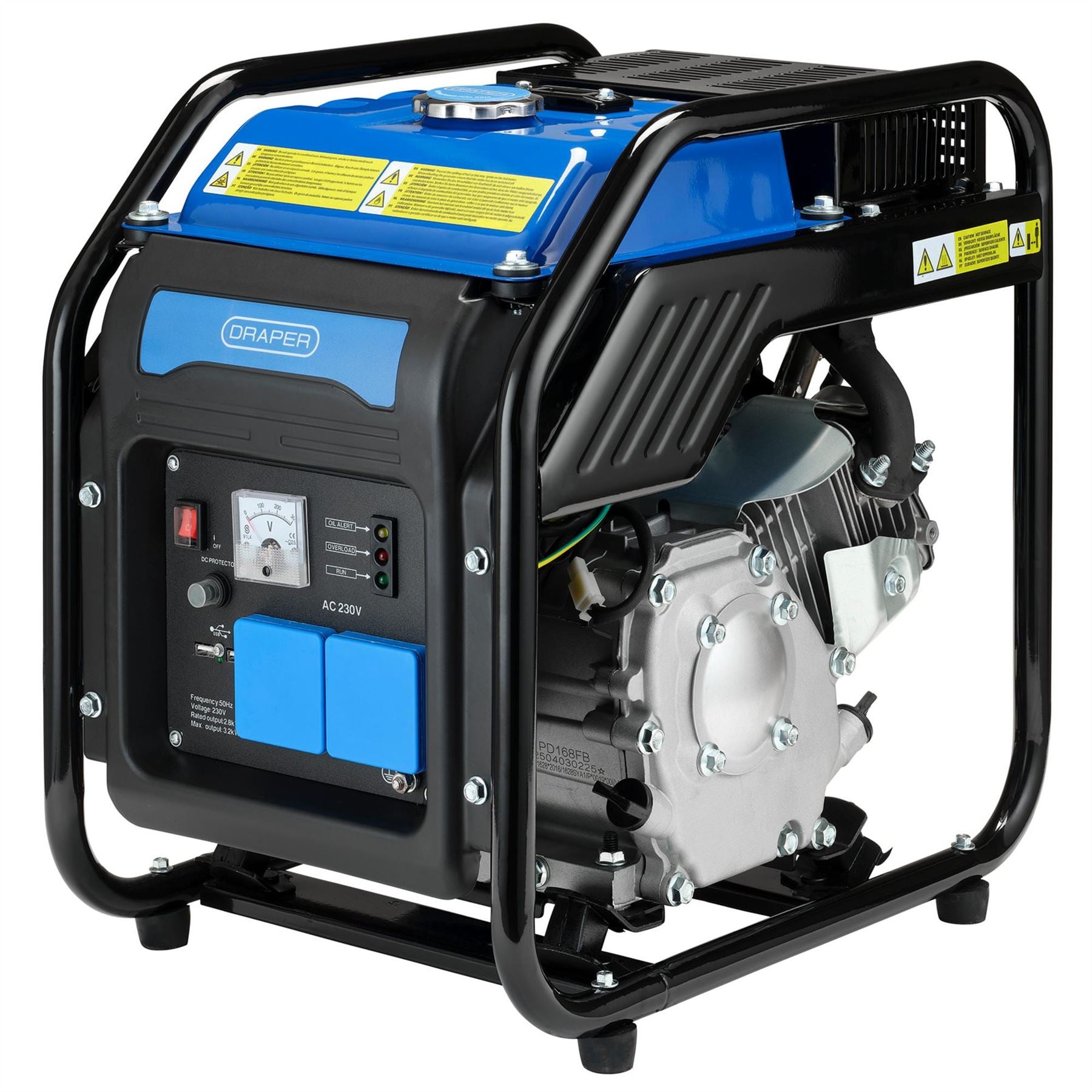 Draper 95204 Petrol Open Frame Inverter Generator 2800W Draper