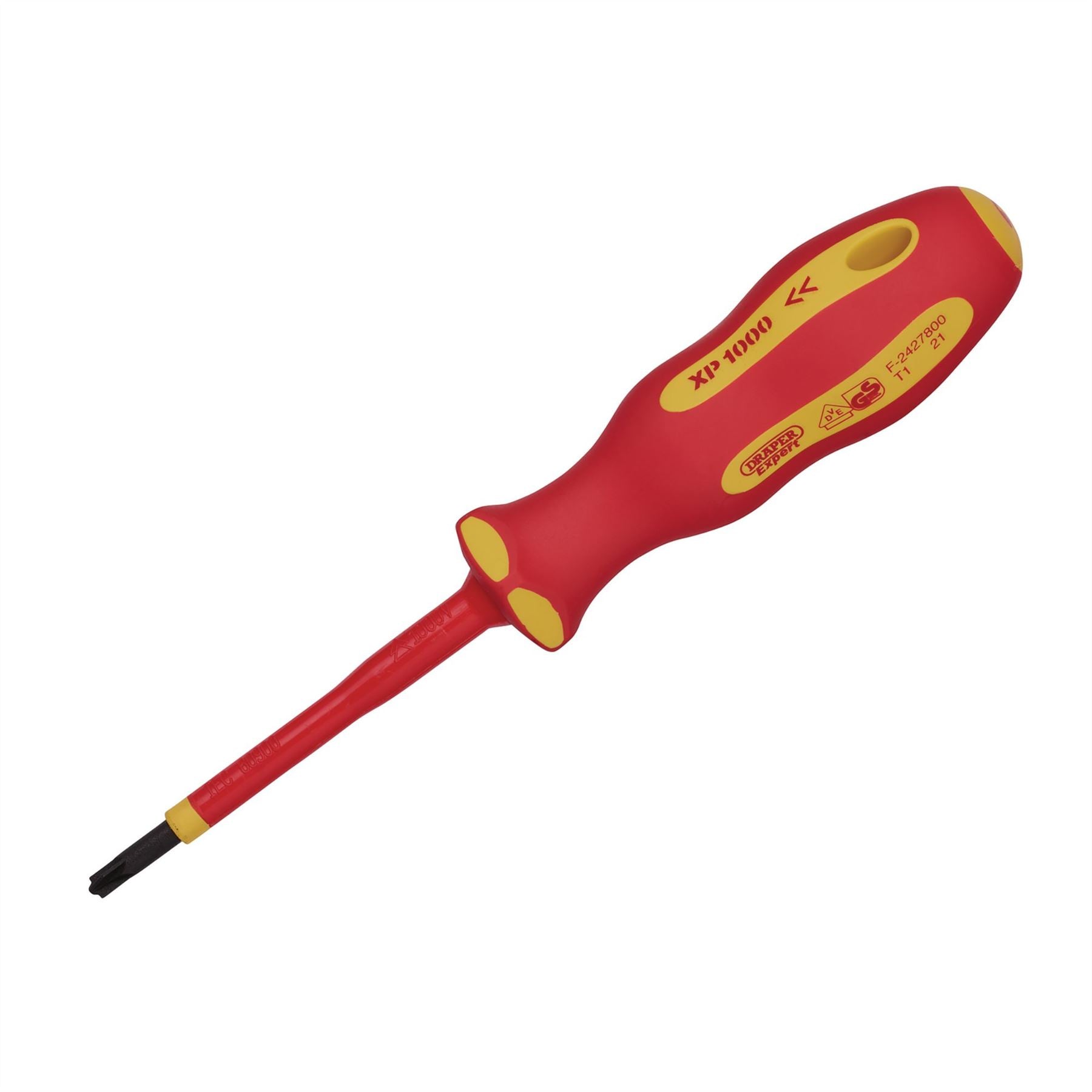 Draper 64489 XP1000® VDE PZ/SL Type Screwdriver No.1 x 80mm Draper