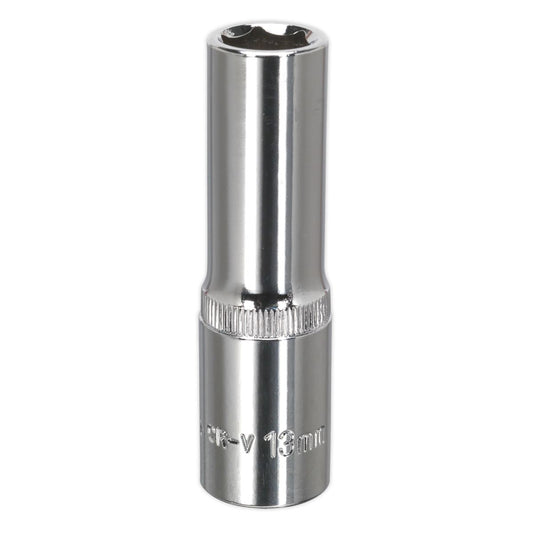 Sealey SP1213D WallDrive® Socket 13mm Deep 1/2"Sq Drive Fully Polished Sealey