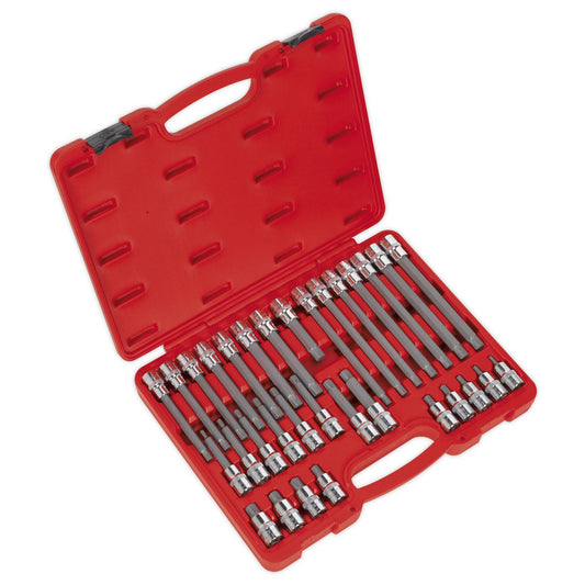 Sealey AK2198 Ribe Socket Bit Set 32pc 1/2"Sq Drive Sealey