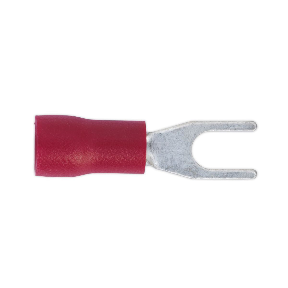 Sealey RT13 Easy-Entry Fork Terminal Ø3.7mm (4BA) Red Pack of 100 Sealey