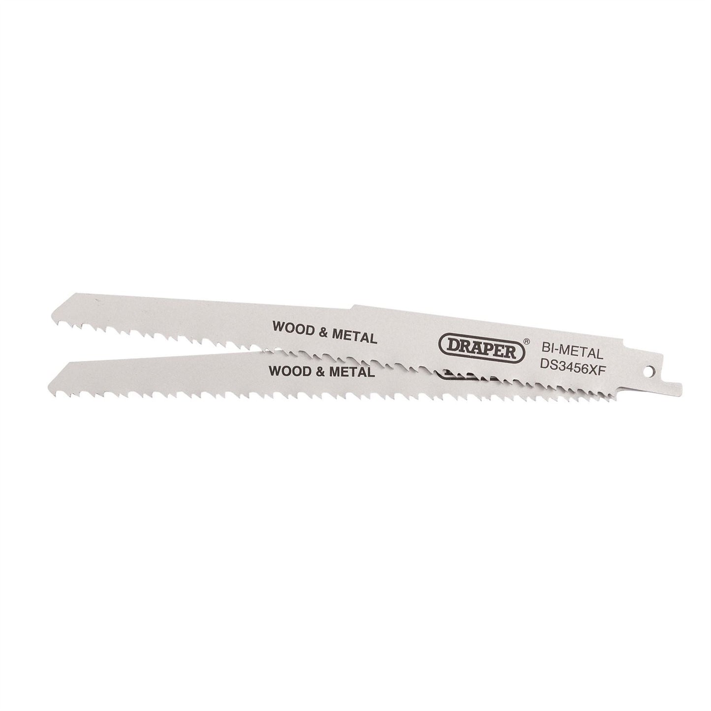 Draper 43065 Bi-metal Reciprocating Saw Blades for Multi-Purpose Cutting 200mm 6-12tpi Pack of 2 Draper