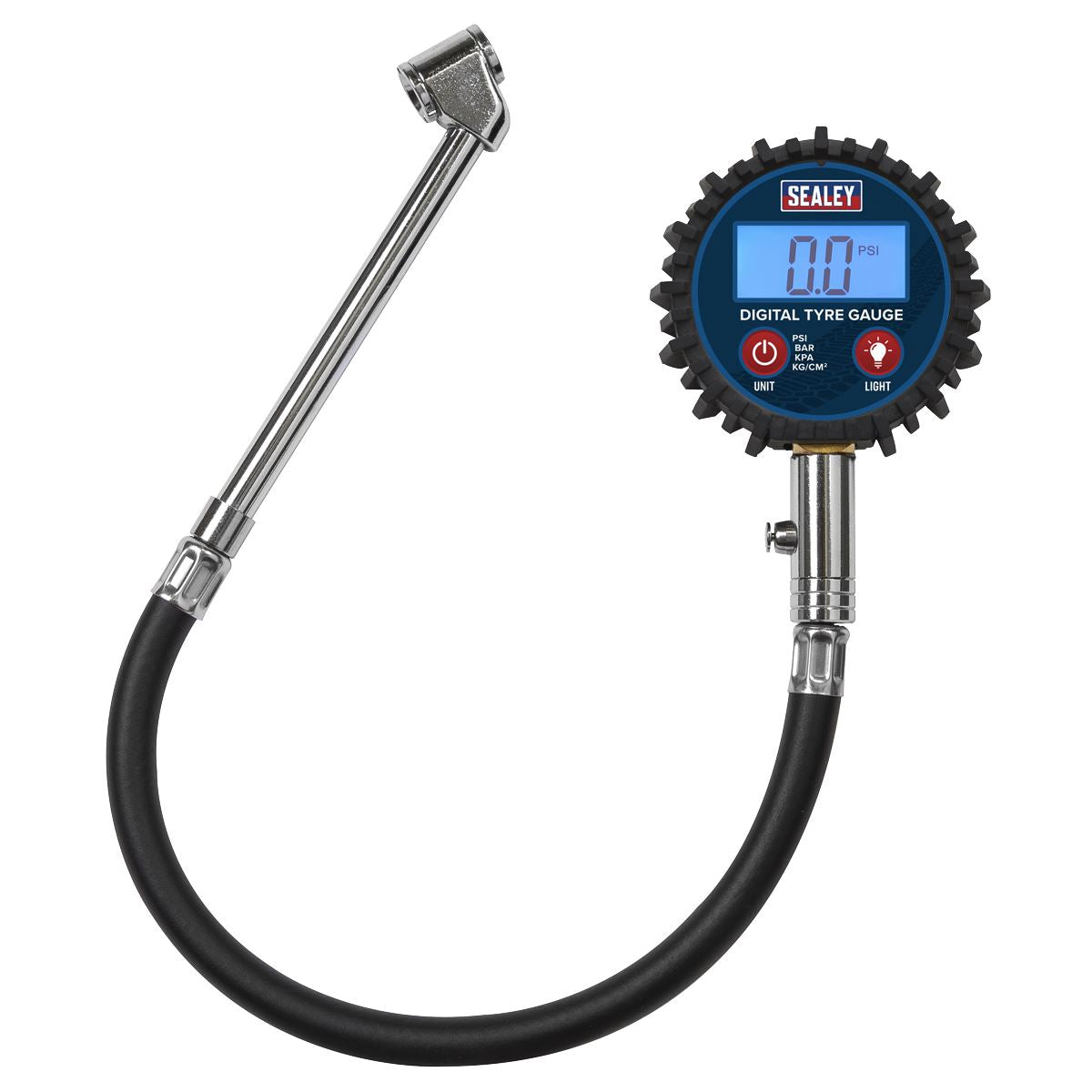 Sealey TST003 Digital Tyre Pressure Gauge with Twin Push-On Connector Sealey