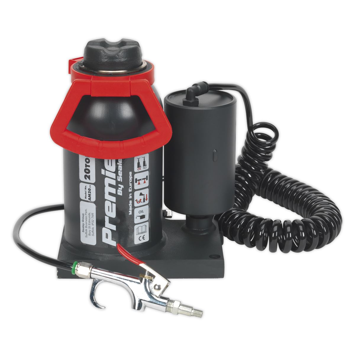 Sealey AM20 Premier Manual/Air Hydraulic Bottle Jack 20 Tonne Sealey