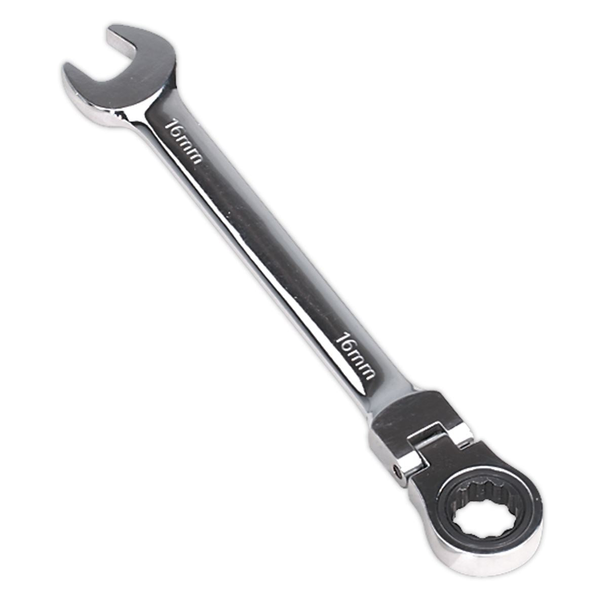 Sealey FHRCW16 Flexi-Head Ratchet Combination Spanner 16mm Sealey