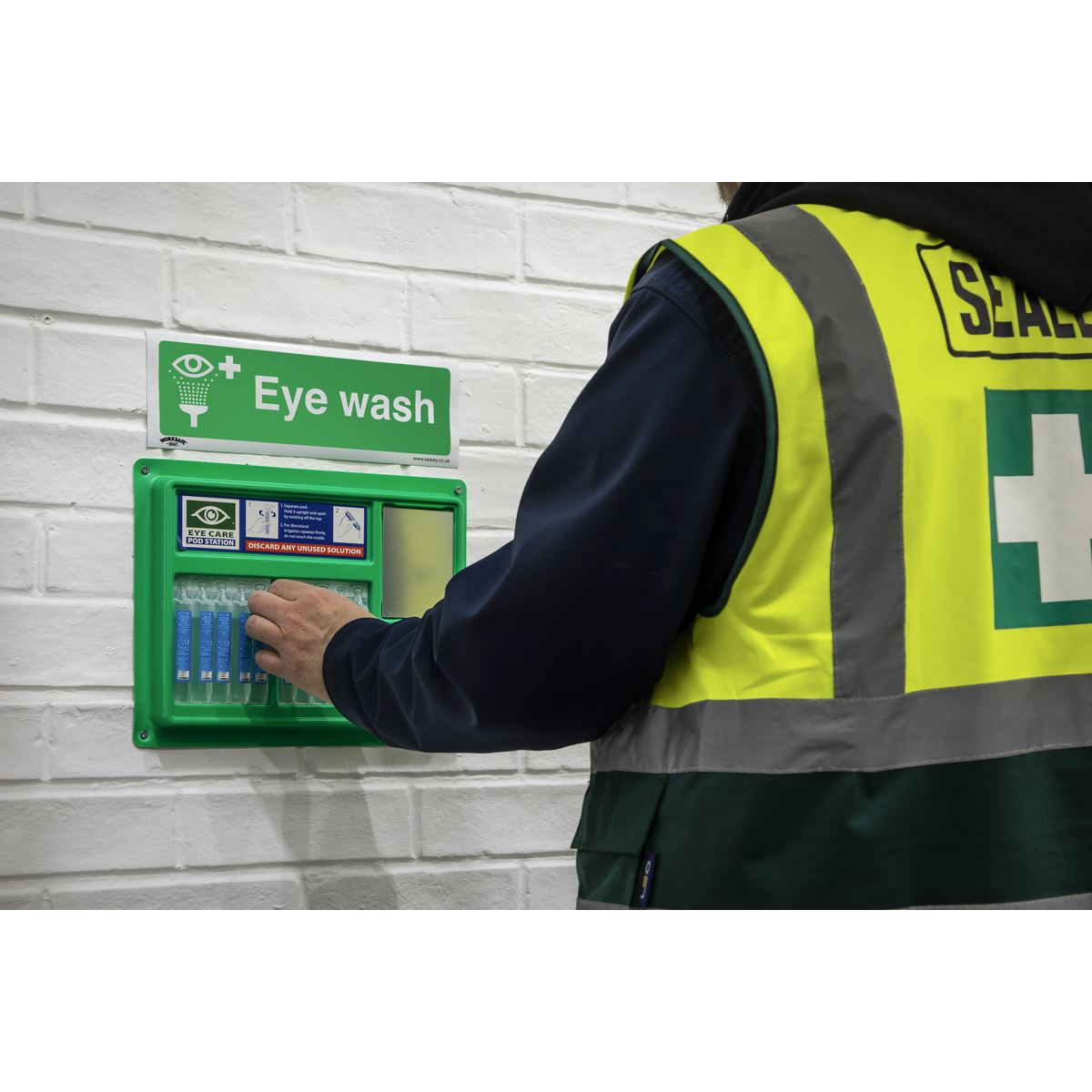 Sealey SS58V1 Safe Conditions Safety Sign - Eye Wash - Self-Adhesive Vinyl Sealey