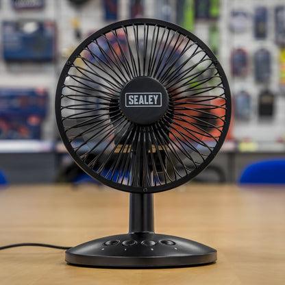 Sealey SFF6USB Oscillating USB Desk Fan 3-Speed 6" Sealey
