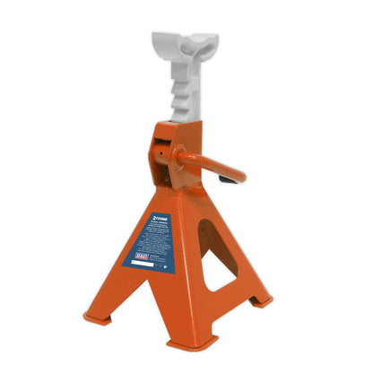 Sealey VS2002OR Ratchet Type Axle Stands (Pair) 2 Tonne Capacity per Stand - Orange Sealey