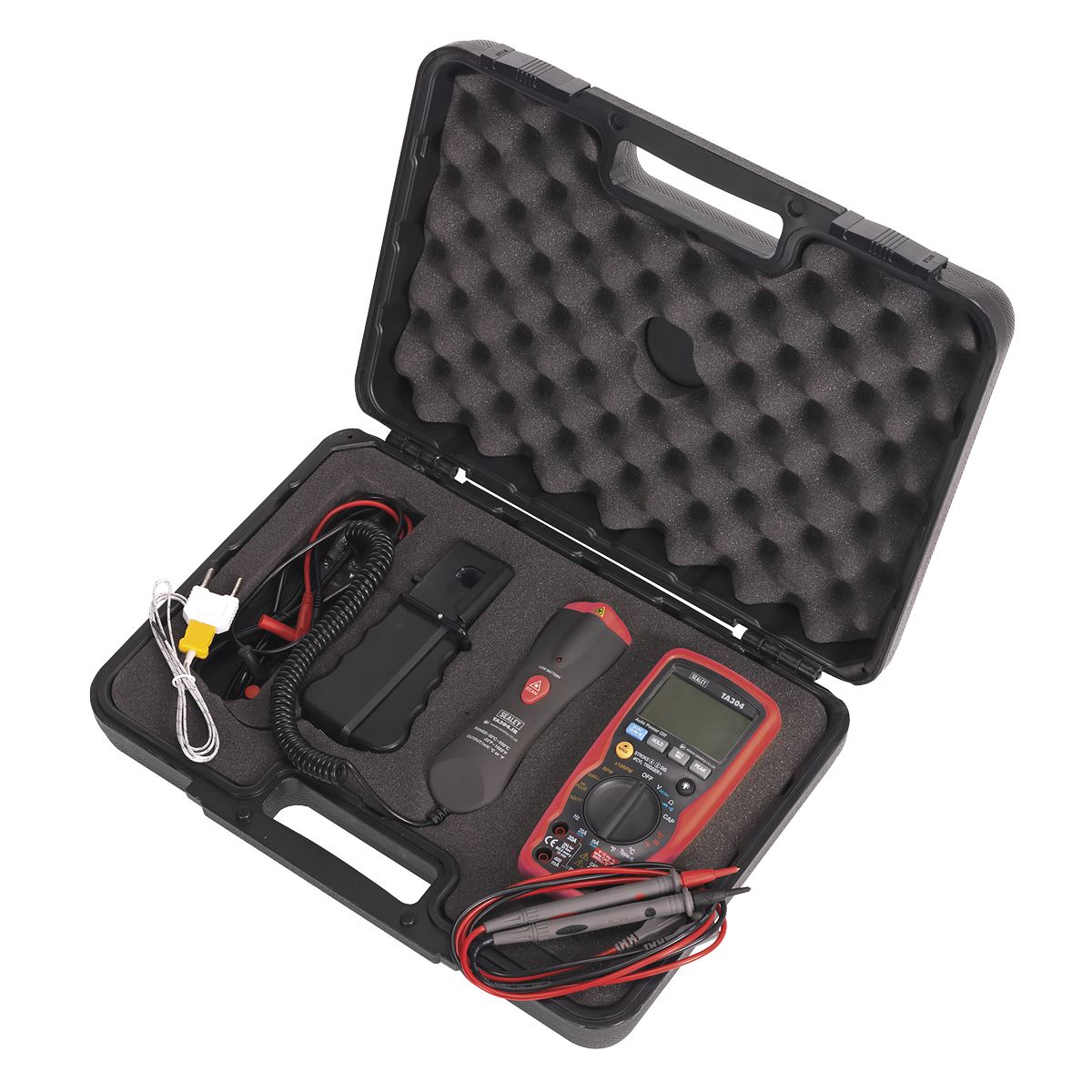 Sealey TA304 Digital Automotive Analyser 15-Function with Inductive Coupler/Infrared Temperature Probe Sealey