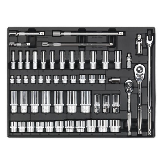 Sealey TBT31 Tool Tray with Socket Set 55pc 3/8" & 1/2"Sq Drive Sealey