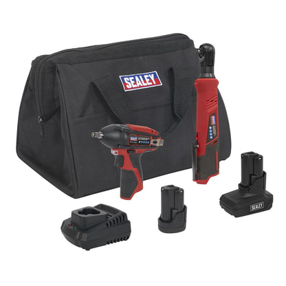 Sealey CP1200COMBO8 2 x 12V SV12 Series  Cordless Power Tool Combo Kit Sealey