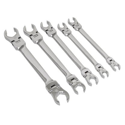 Sealey AK2652 Flexi-Head Flare Nut Spanner Set 5pc Sealey