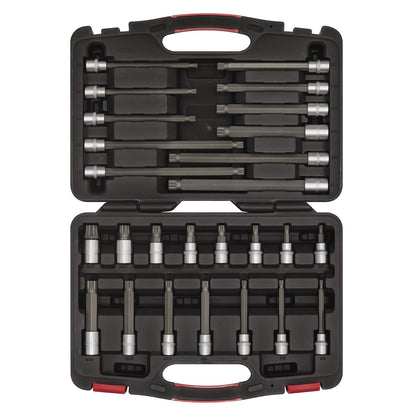 Sealey AK89002 Spline Socket Bit Set 26pc 3/8"Sq Drive - Premier Platinum Sealey
