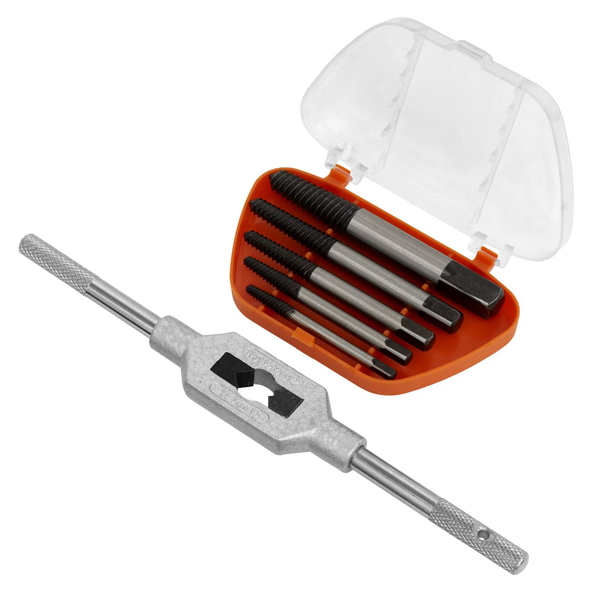 Sealey AK721 Screw Extractor Set with Wrench 6pc Helix Type Sealey