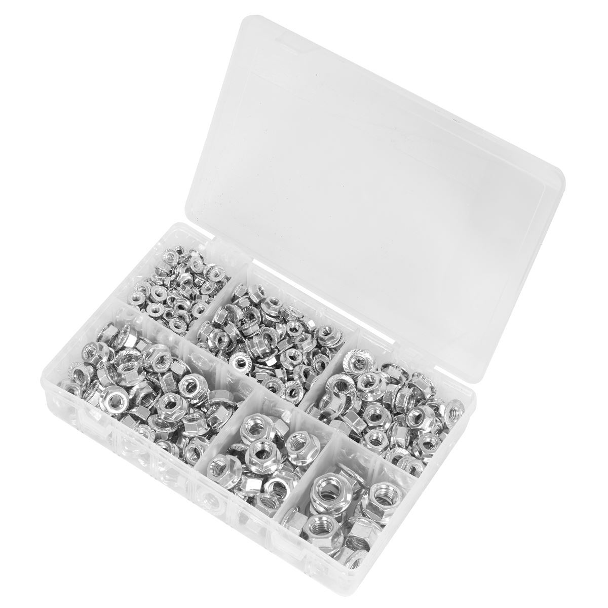 Sealey AB031FN Flange Nut Assortment 390pc M5-M12 Serrated Metric Sealey