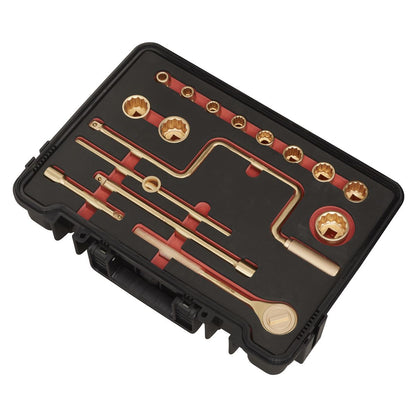 Sealey NS124 Socket Set 17pc 1/2"Sq Drive - Non-Sparking Sealey