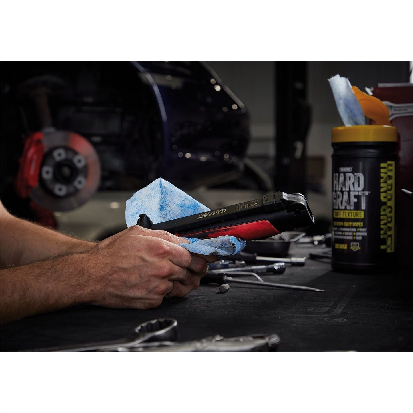 Draper 12436 Hard Graft Multipurpose Tuff-Texture Wipes Tub of 80 Draper