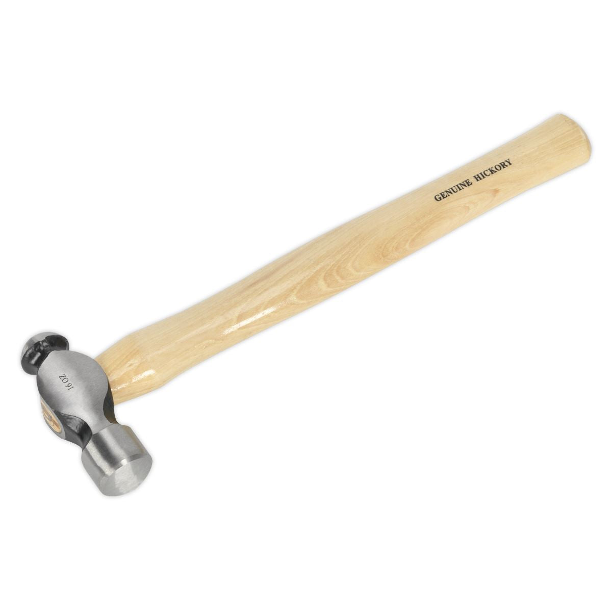 Sealey BPH16 Ball Pein Hammer 1lb Hickory Shaft Sealey
