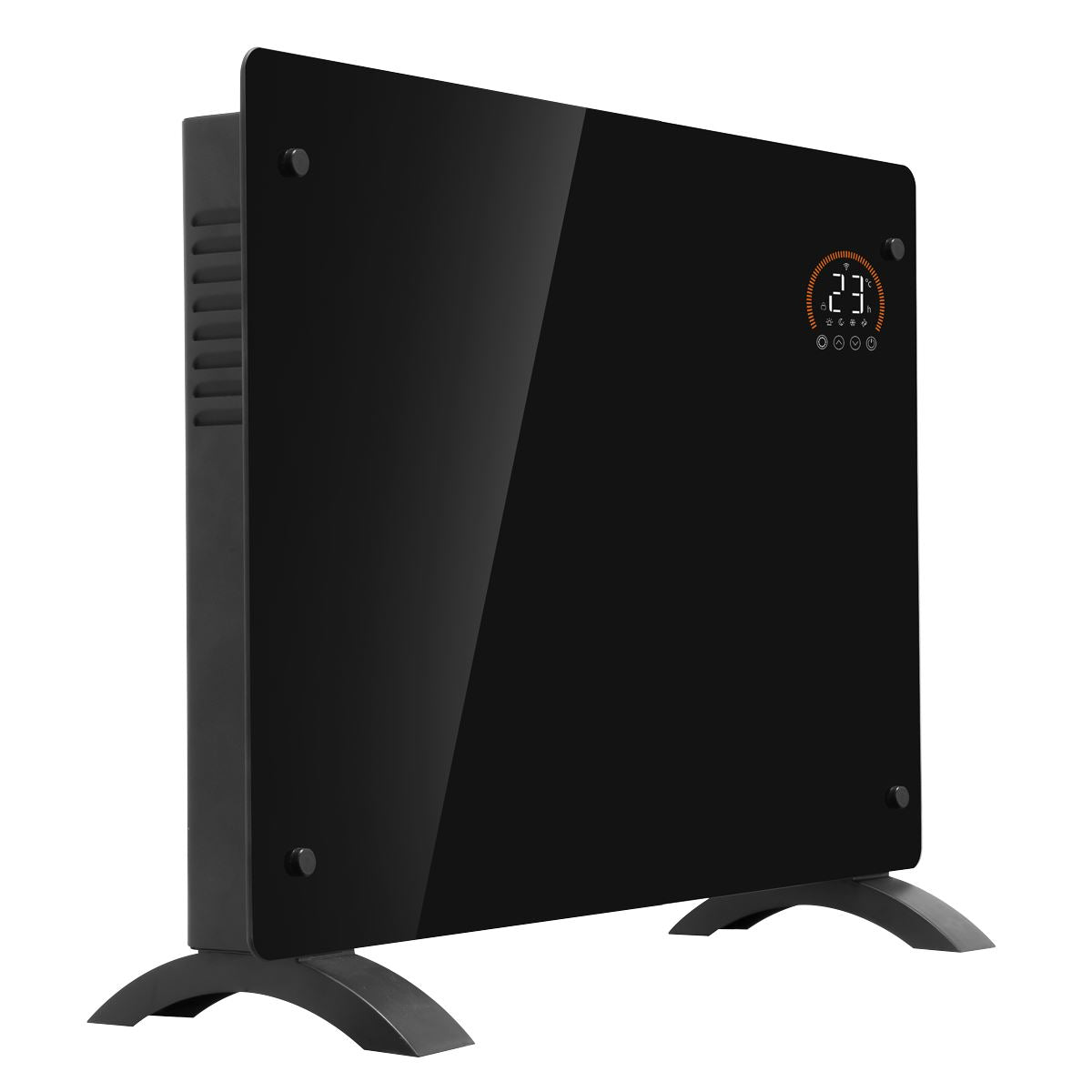 Baridi DH137 Electric Glass Panel Heater 1500W Thermostat Controlled 24Hr 7 Day Timer Wi-Fi Enabled Remote Control Black Baridi