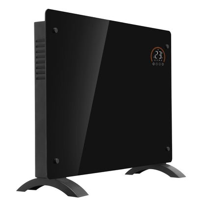 Baridi DH137 Electric Glass Panel Heater 1500W Thermostat Controlled 24Hr 7 Day Timer Wi-Fi Enabled Remote Control Black Baridi