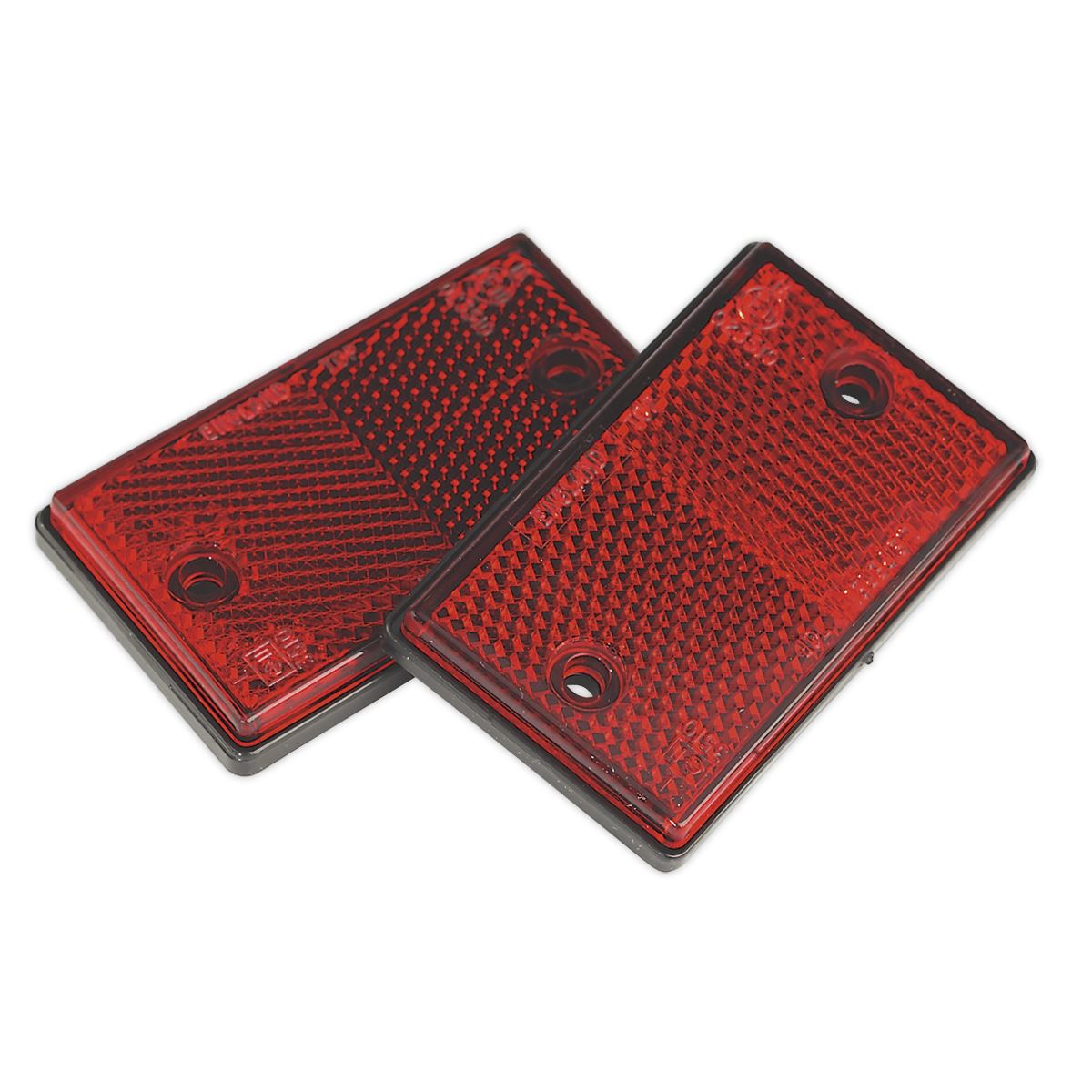 Sealey TB24 Reflex Reflector Red Oblong Pack of 2 Sealey