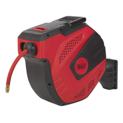 Sealey SA824 Air Hose Reel Auto-Rewind Control 30m Ø10mm ID - Rubber Hose Sealey
