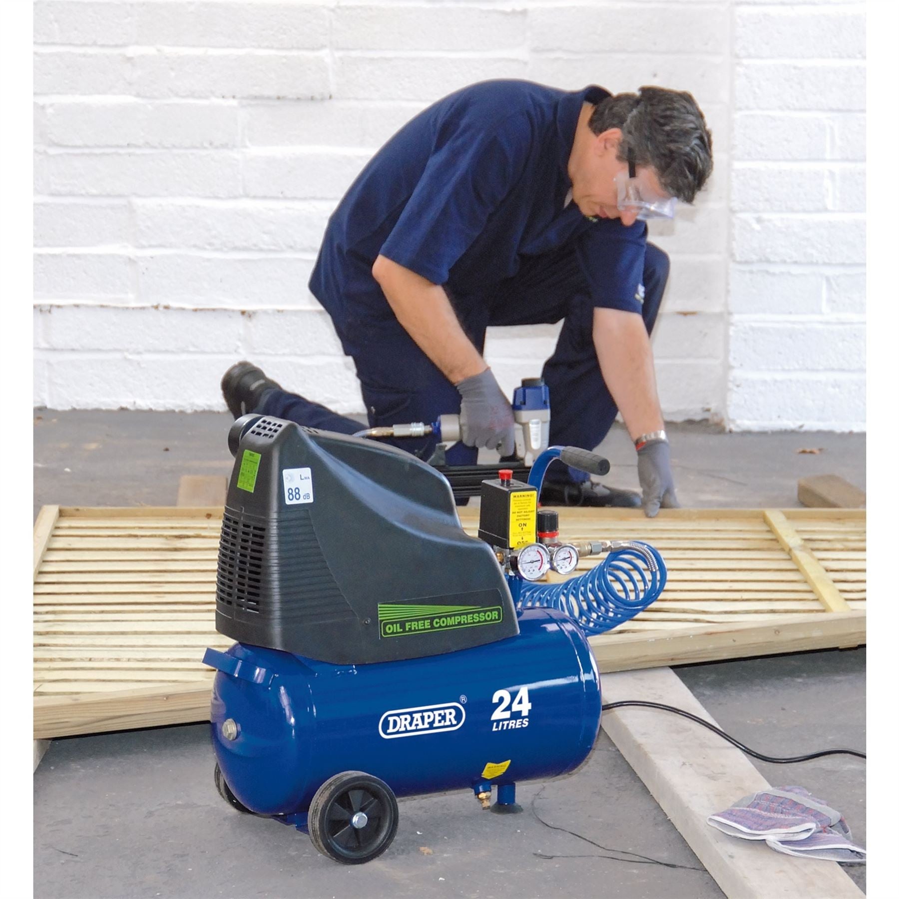 Draper 24978 24L Oil-Free Direct Drive Air Compressor 1.1kW/1.5hp Draper