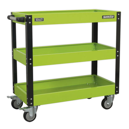 Sealey CX110HV Workshop Trolley 3-Level Heavy-Duty - Hi-Vis Green Sealey