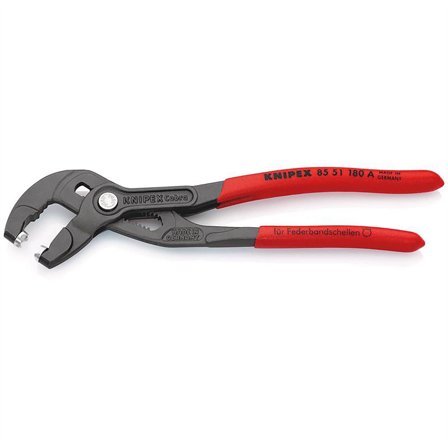 Knipex 79173 85 51 180 A SB Spring Hose Clamp Pliers with non-slip plastic coating grey atramentized 180mm Knipex