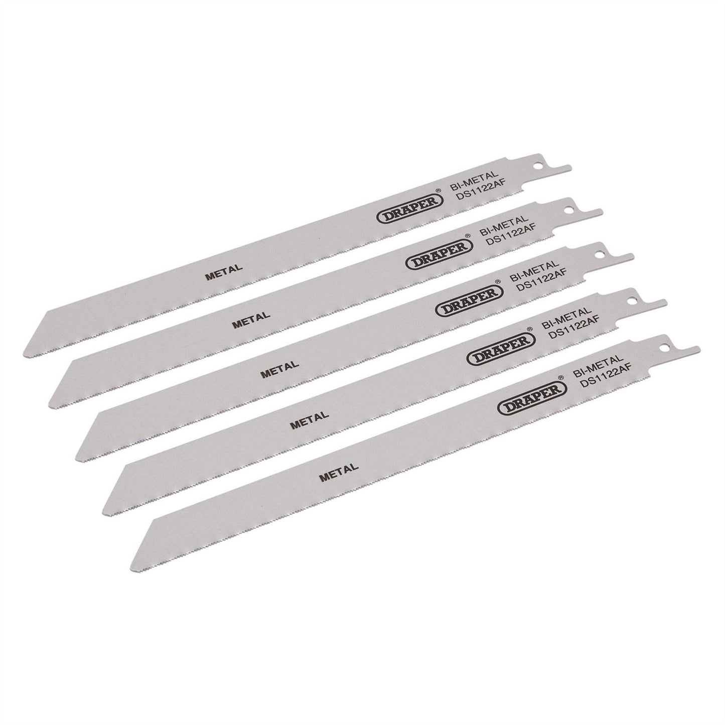 Draper 38593 Bi-metal Reciprocating Saw Blades for Metal Cutting 225mm 24tpi Pack of 5 Draper