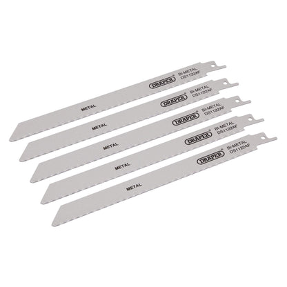 Draper 38593 Bi-metal Reciprocating Saw Blades for Metal Cutting 225mm 24tpi Pack of 5 Draper