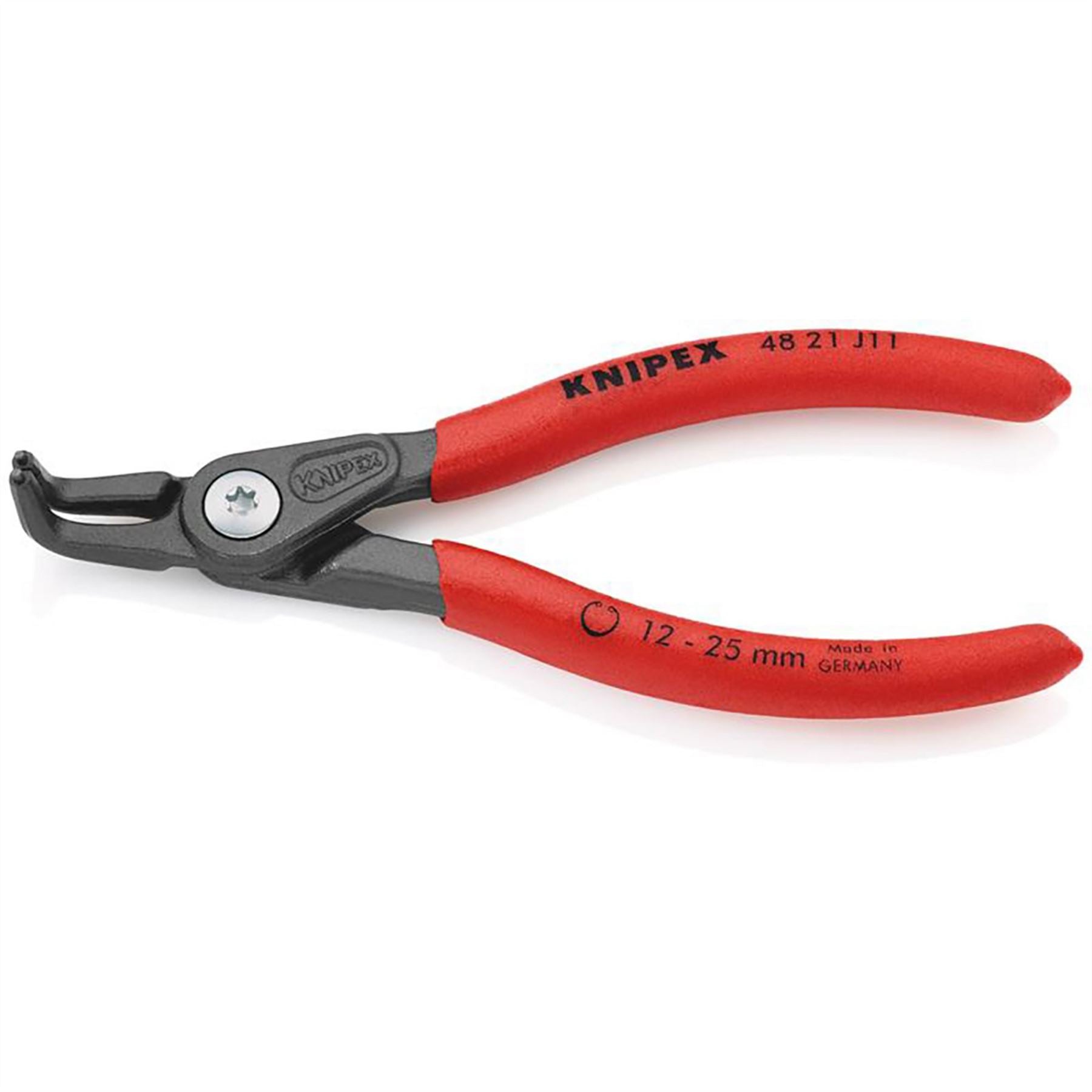 Knipex 75083 48 21 J11 SB Precision Circlip Pliers for internal circlips in bore holes with non-slip plastic coating grey atramentized 130mm Knipex