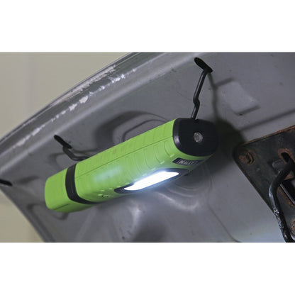 Sealey LED360PLUSG Rechargeable 360° Inspection Light 10W & 3W SMD LED Green 2 x Lithium-ion Sealey