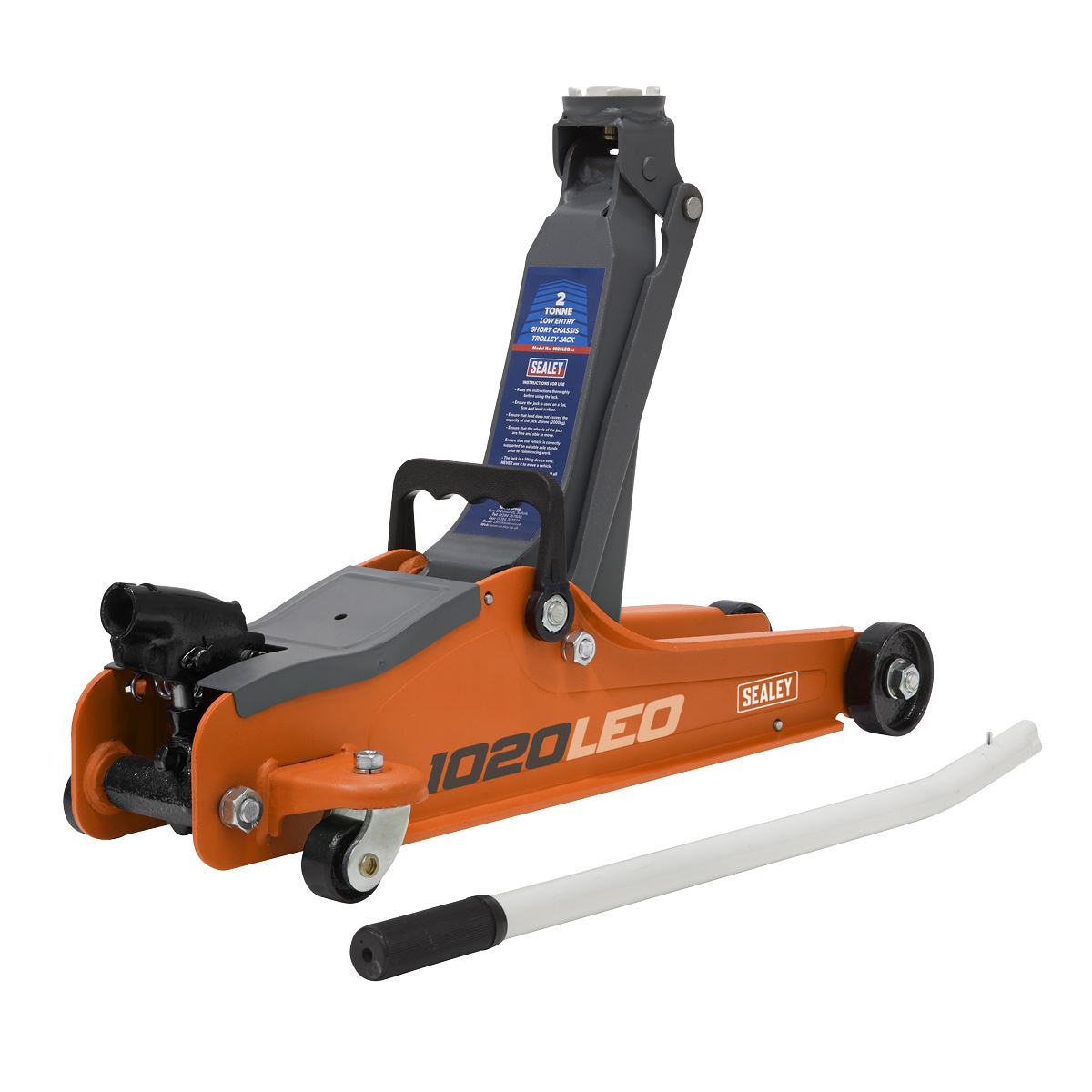 Sealey 1020LEOBAGCOMBO Low Entry Short Chassis Trolley Jack & Accessories Bag Combo 2 Tonne - Orange Sealey