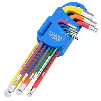 Draper 66132 Expert Metric Hex. and Ball End Key Set Colour Coded 9 Piece Draper